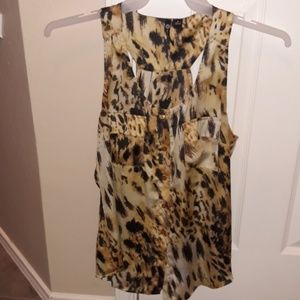 Cheetah print sleeveless blouse